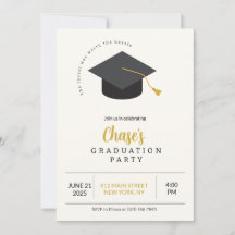 Einladung zur Gold- und Black Graduation Party
