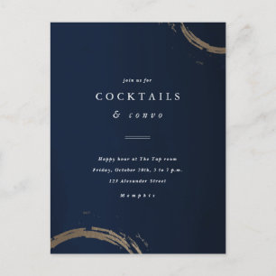 Einladung zur Golden Rings Cocktailparty Postkarte