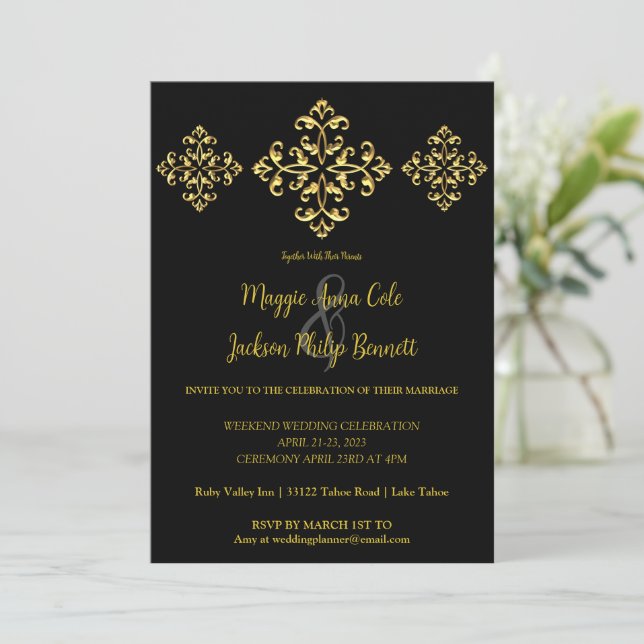 Einladung zur Goldhochzeit (Stehend Vorderseite)