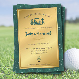 Einladung zur Golf-Ruhestandsfeier Grün Gold Argyl