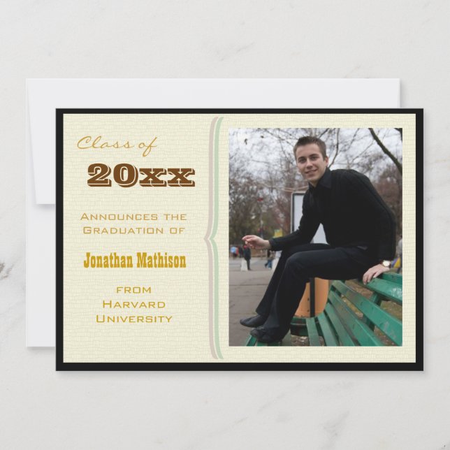 Einladung zur Graduation Party Yellow Foto (Vorderseite)