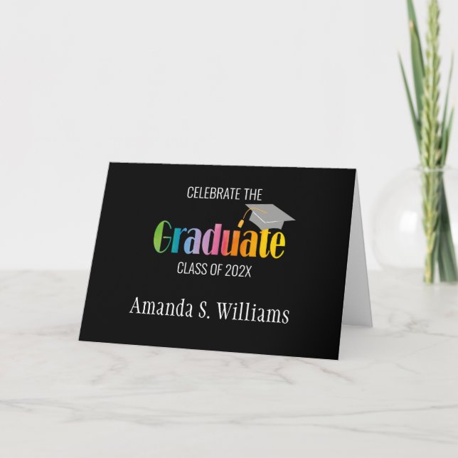 Einladung zur Graduationspartei Grad Cap (Vorderseite)