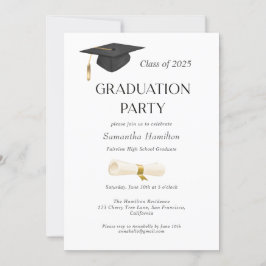 Einladung zur Graduierung Party Diploma Cap Foto