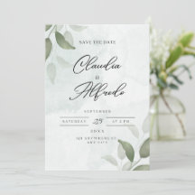 Einladung zur Green Elegante Save the Date Card