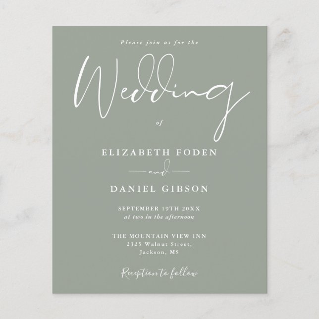 Einladung zur Green Wedding (Vorderseite)