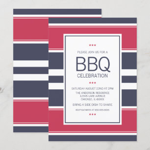 Einladung zur GRILLEN von Preppy Red, White & Blue
