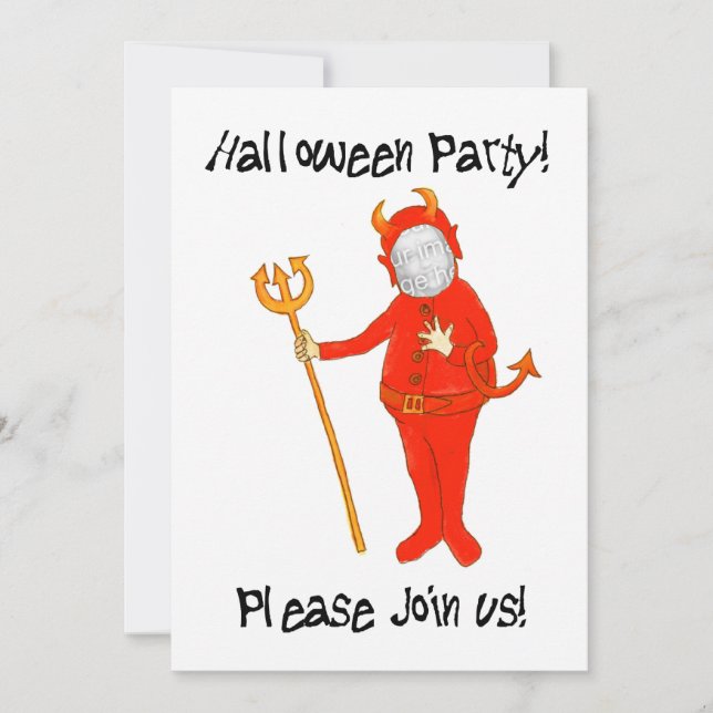 Einladung zur Halloween-Party-Fotokarte (Vorderseite)