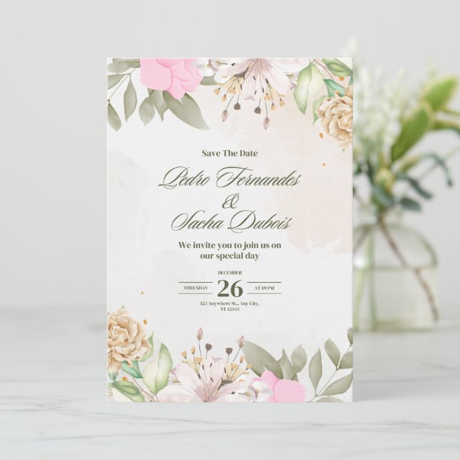 Einladung zur Hochzeit (Stehend Vorderseite)