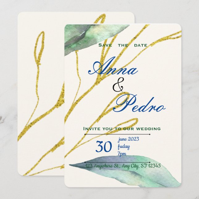 Einladung zur Hochzeit (Vorne/Hinten)