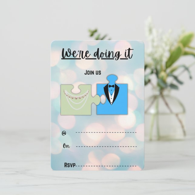 Einladung zur Hochzeit (Stehend Vorderseite)