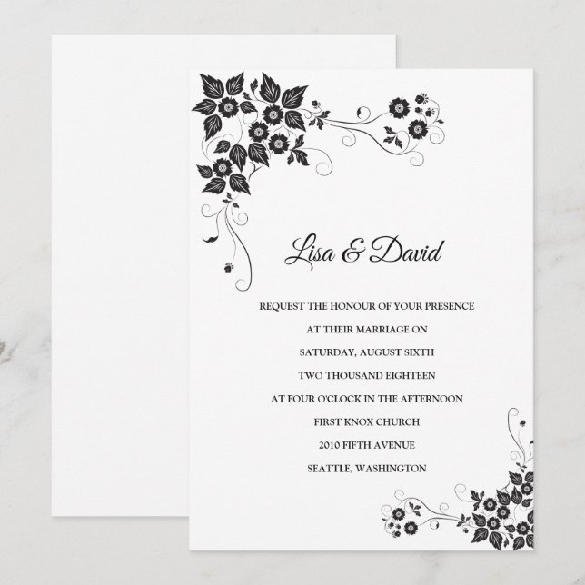 Einladung zur Hochzeit (Vorne/Hinten)