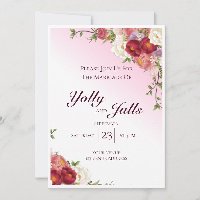 Einladung zur Hochzeit 5" x 7" Karte (Vorderseite)