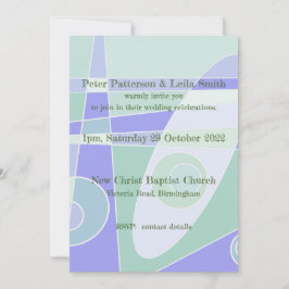 Einladung zur Hochzeit Abstrakte Pastel Lila Green