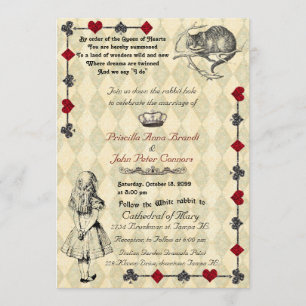Einladung zur Hochzeit "Alice im Wunderland" 12x18