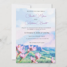 Einladung zur Hochzeit am Gebirge