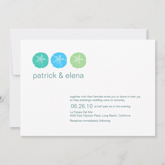 Einladung zur Hochzeit am Strand (Vorderseite)