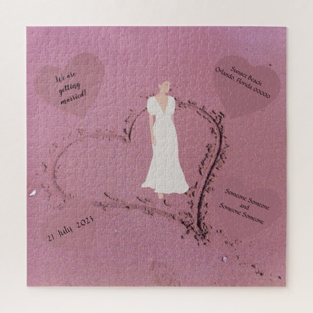 Einladung zur Hochzeit am Strand (Vertikal)