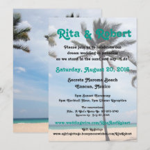 Einladung zur Hochzeit am Strand - Palme Tree I Ar