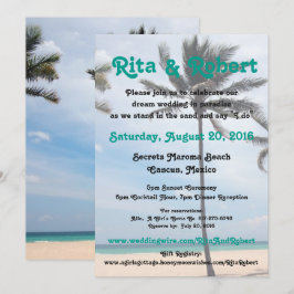 Einladung zur Hochzeit am Strand - Palme Tree I Ar