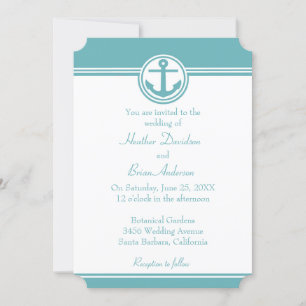 Einladung zur Hochzeit aquamariner Nautik