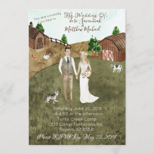 Einladung zur Hochzeit auf dem Bauernhof - mit Hau