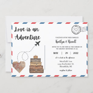 Einladung zur Hochzeit auf der Postkarte - Hochzei