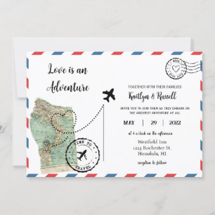 Einladung zur Hochzeit auf der Postkarte - Hochzei