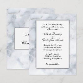 Einladung zur Hochzeit aus weißem Marmor