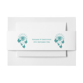 Einladung zur Hochzeit Bauchband Aquamarine Schmet Einladungsbanderole