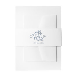 Einladung zur Hochzeit / Bauchband | Dusty Blue Einladungsbanderole
