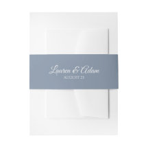 Einladung zur Hochzeit / Bauchband | Dusty Blue