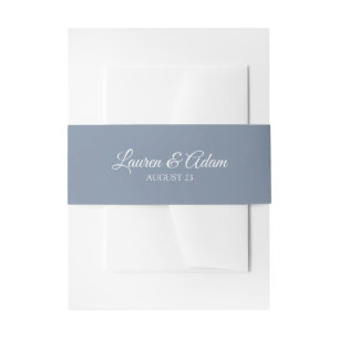 Einladung zur Hochzeit / Bauchband   Dusty Blue Einladungsbanderole