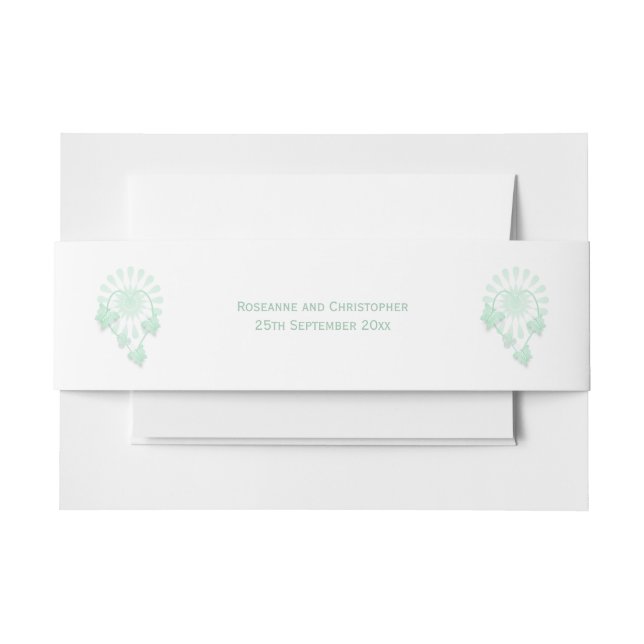 Einladung zur Hochzeit Bauchband Peppermint Butter Einladungsbanderole (Vorderseite Beispiel)