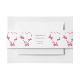 Einladung zur Hochzeit Bauchband Rosa Herz Einladungsbanderole