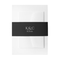 Einladung zur Hochzeit / Bauchband | Schwarz