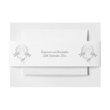 Einladung zur Hochzeit Bauchband Silberdrachen