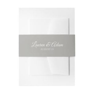 Einladung zur Hochzeit Bauchband/Wrap   Grau Einladungsbanderole