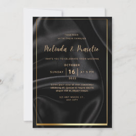 Einladung zur Hochzeit Black Gold Alkohol Tinte