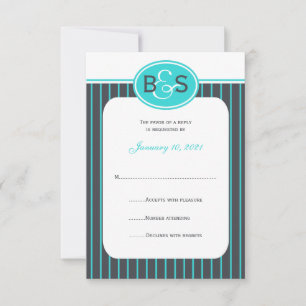 Einladung zur Hochzeit — Blaues Monogramm