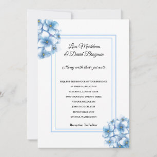 Einladung zur Hochzeit-Blue Hydrangeas Einladung