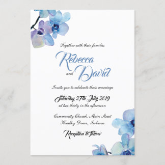 Einladung zur Hochzeit | Blue Orchid
