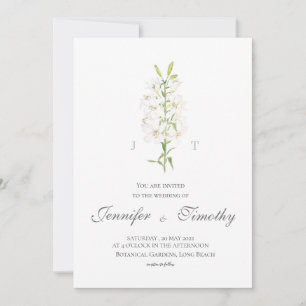 Einladung zur Hochzeit Botanische weiße Lilie