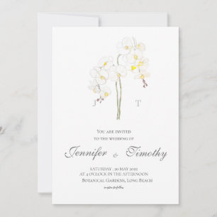 Einladung zur Hochzeit Botanische Weißorchidee