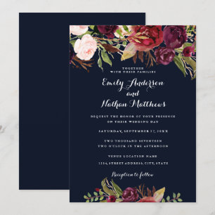 Einladung zur Hochzeit der Burgunder Marine