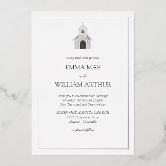 Einladung zur Hochzeit der Foil Classic Church