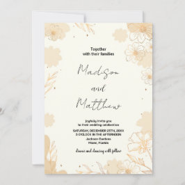 Einladung zur Hochzeit der Golden Floral