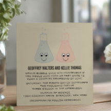 Einladung zur Hochzeit der niedlichen Chemie