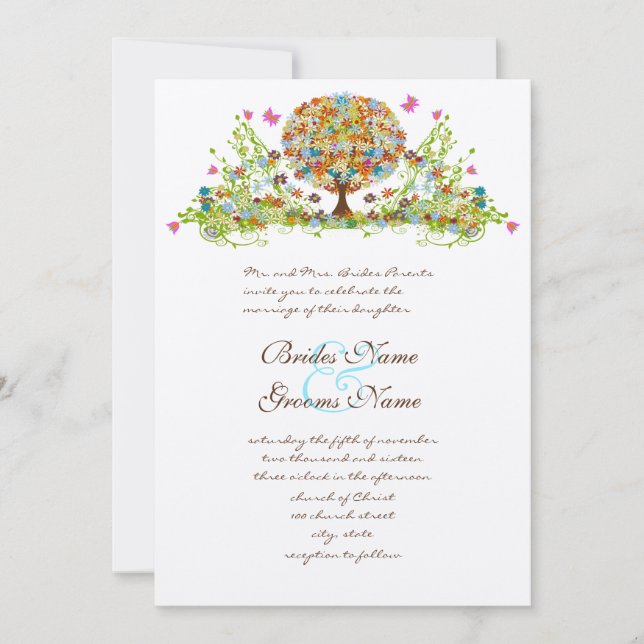 Einladung zur Hochzeit der verzauberten Liebe (Vorderseite)