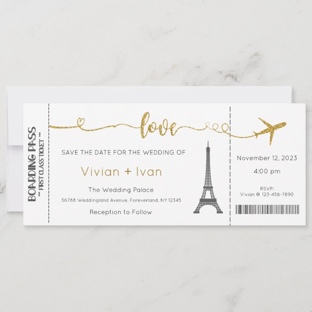 Einladung zur Hochzeit, Einladung zur Pariser Hoch (Vorderseite)