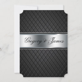 Einladung zur Hochzeit, elegant schwarz und silber